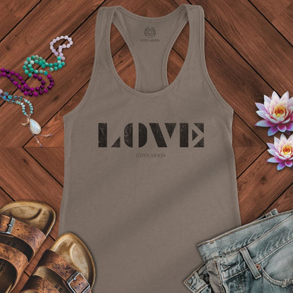 Love Stencil Tank Solid Warm Gray