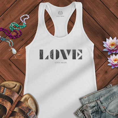 Love Stencil Tank Solid White