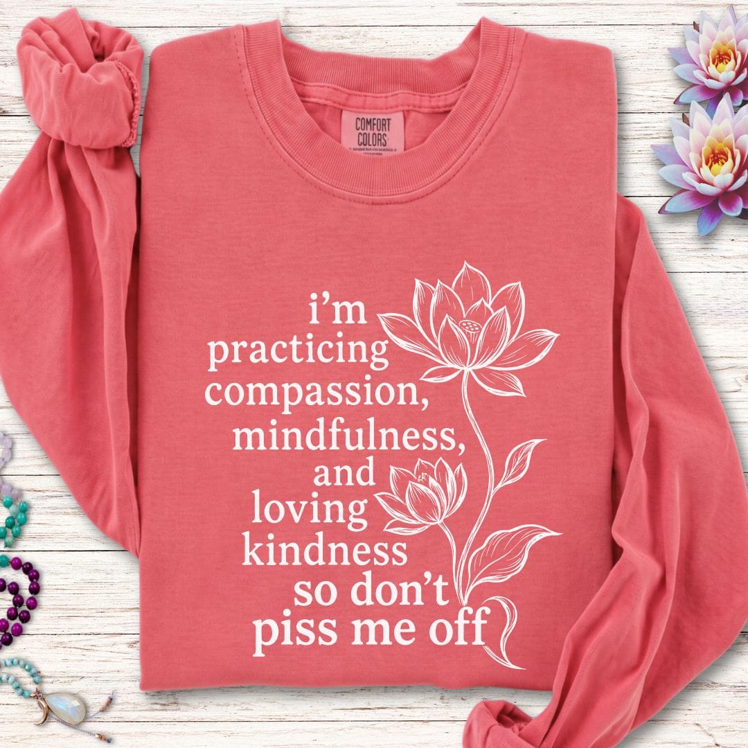 Printify Long-sleeve Loving Kindness Lotus Long Sleeve Tee Watermelon / S