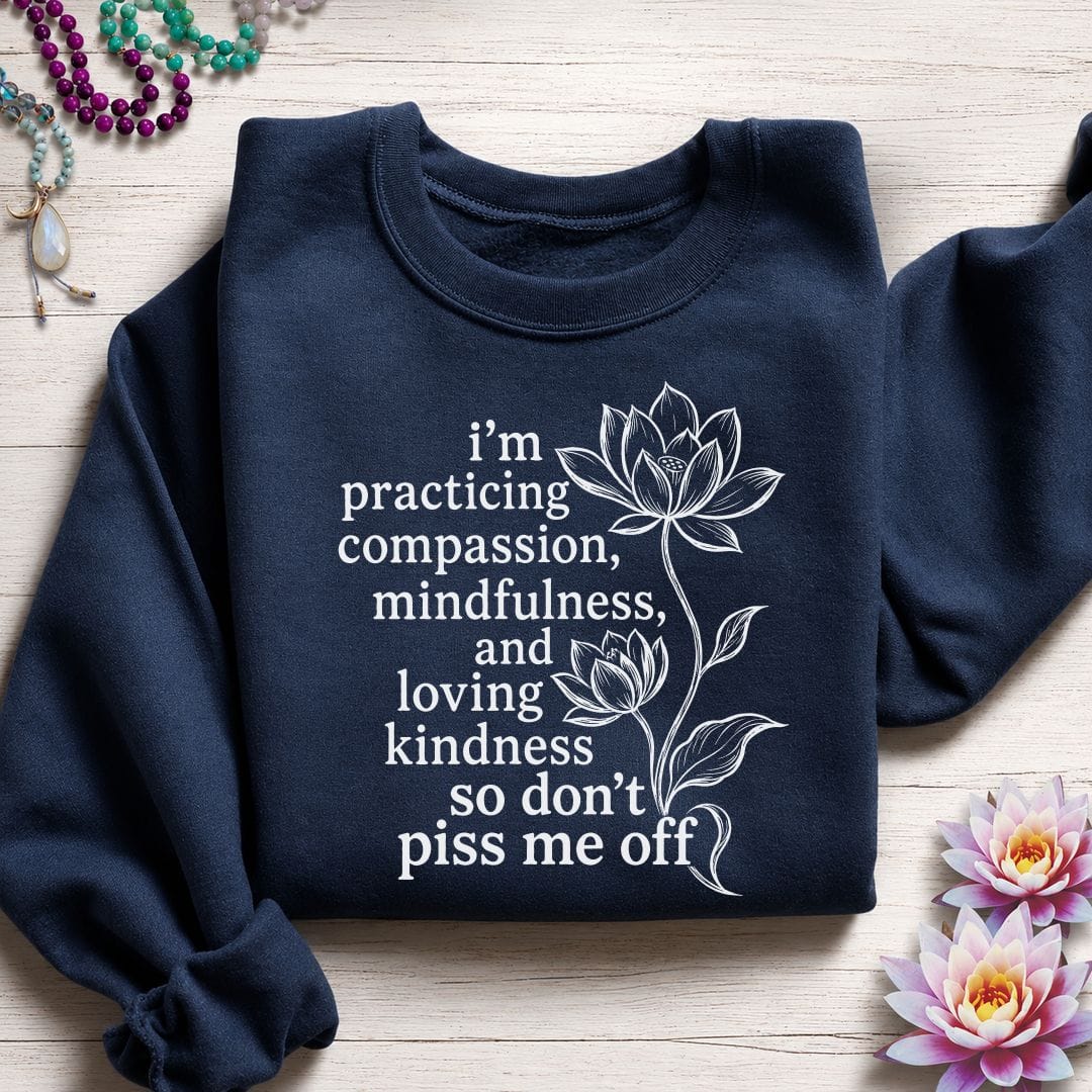 Loving Kindness Lotus Sweatshirt Navy