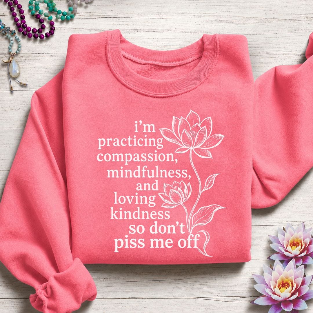 Loving Kindness Lotus Sweatshirt Safety Pink