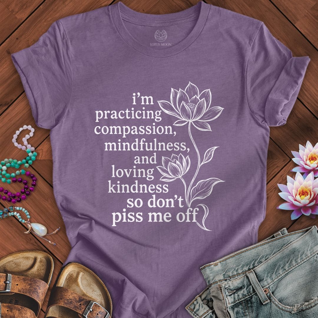 Loving Kindness Lotus Tee Heather Purple