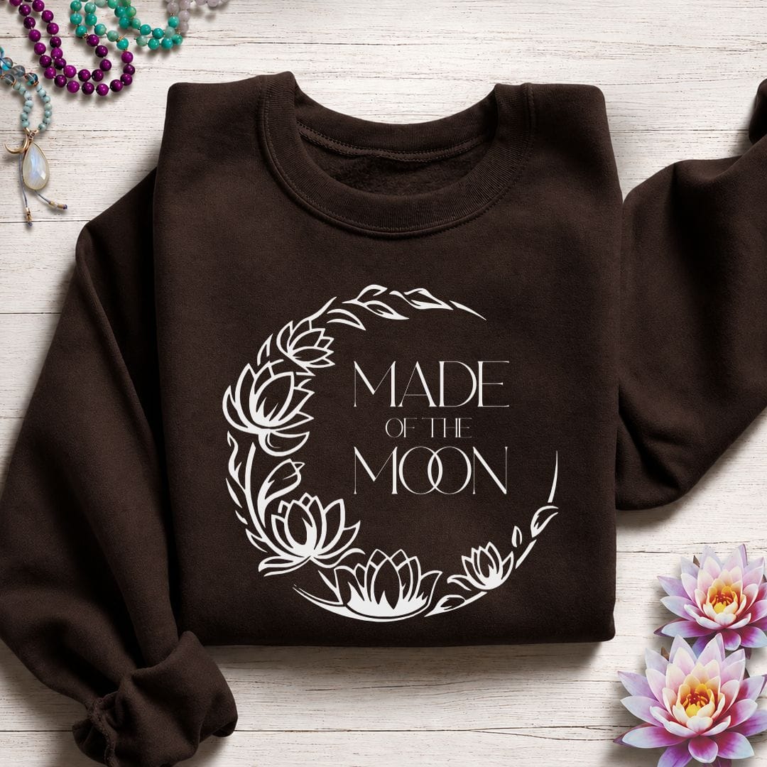 Printify Sweatshirt Made of the Moon Sweatshirt Dark Chocolate / S