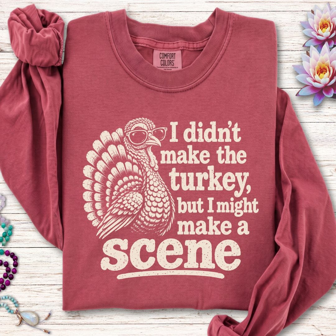 Printify Long-sleeve Make A Scene Long Sleeve Tee Crimson / S
