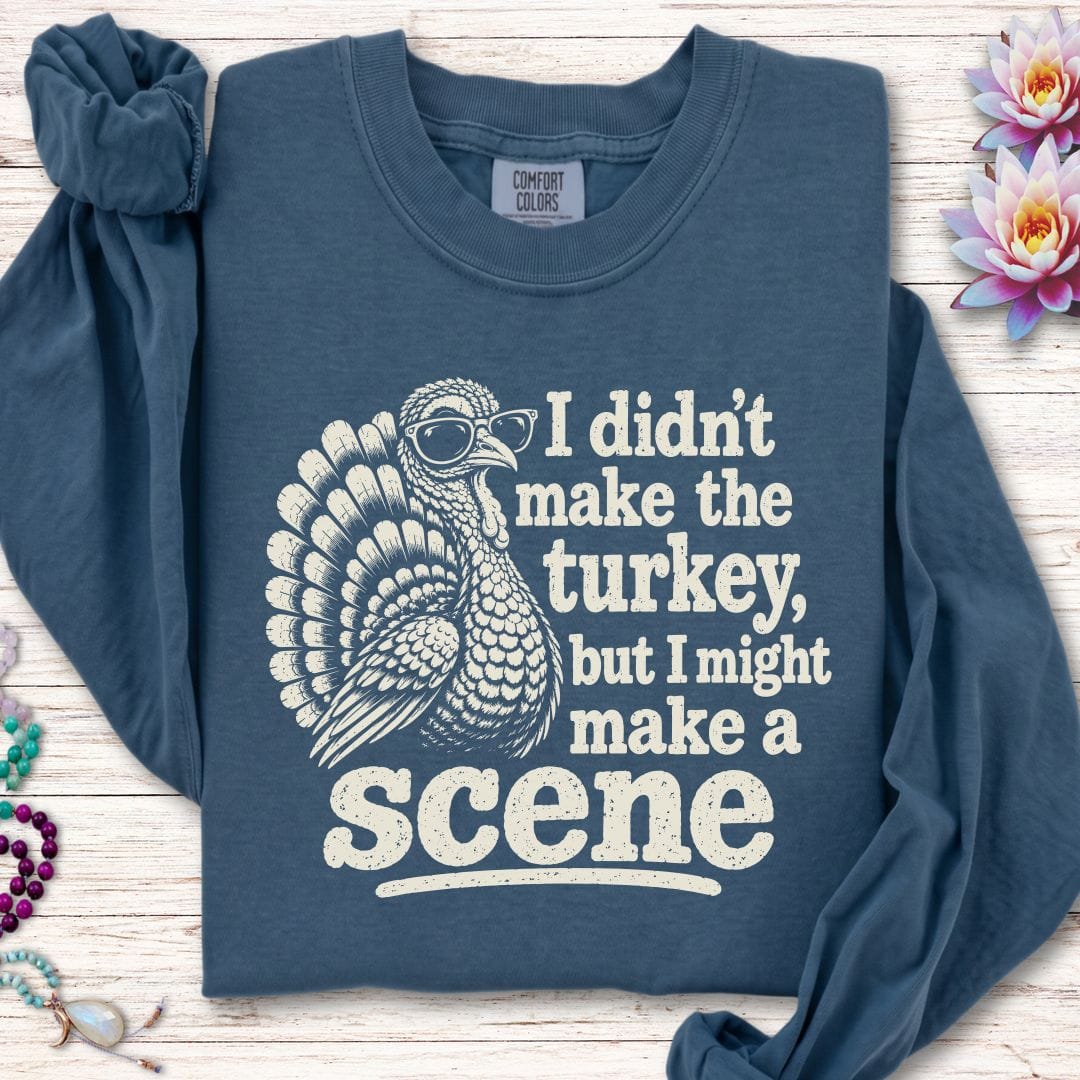 Printify Long-sleeve Make A Scene Long Sleeve Tee Midnight / S