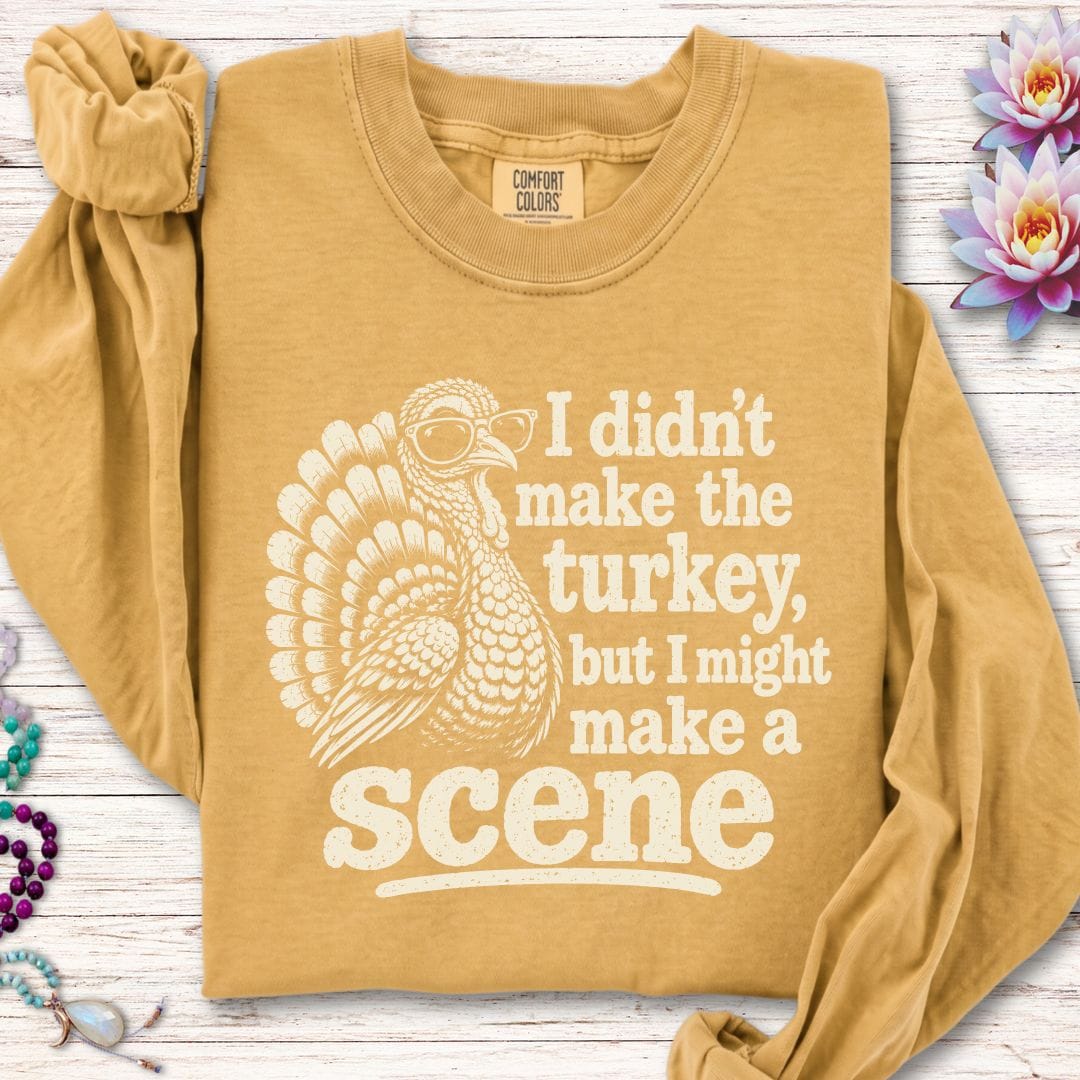 Printify Long-sleeve Make A Scene Long Sleeve Tee Mustard / S