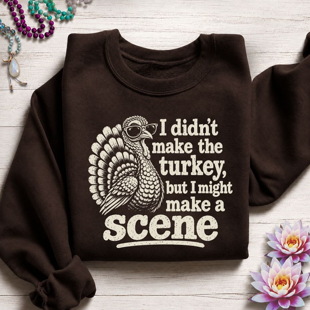 Printify Sweatshirt Make A Scene Sweatshirt Dark Chocolate / S