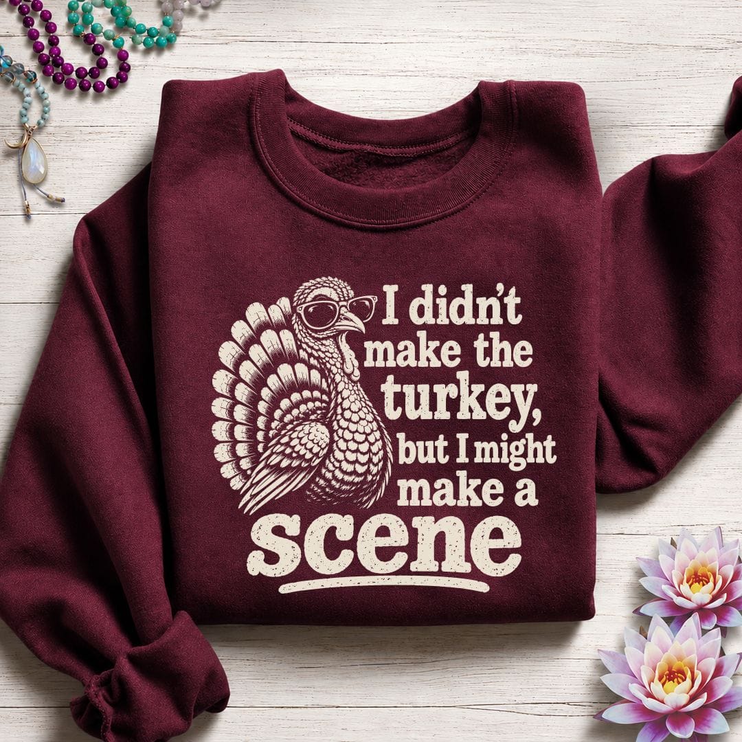 Printify Sweatshirt Make A Scene Sweatshirt Maroon / S