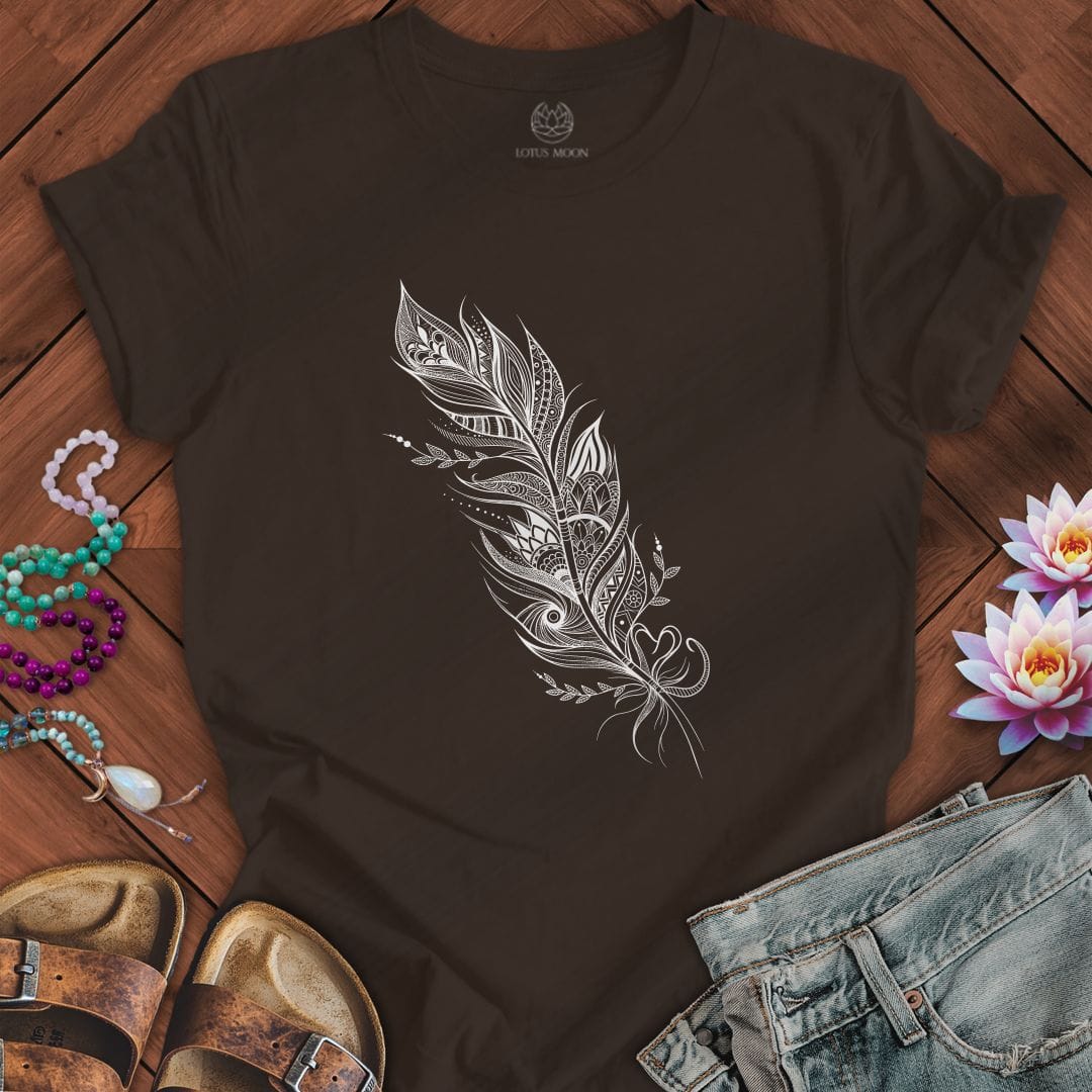 Printify T-Shirt Mandala Feather Tee Brown / S