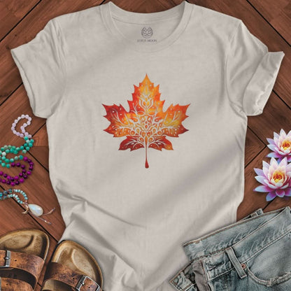 Mandala Maple Leaf Tee Heather Dust