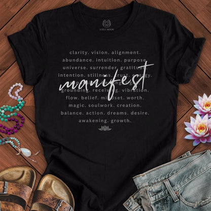 Manifest Text Tee Black Heather