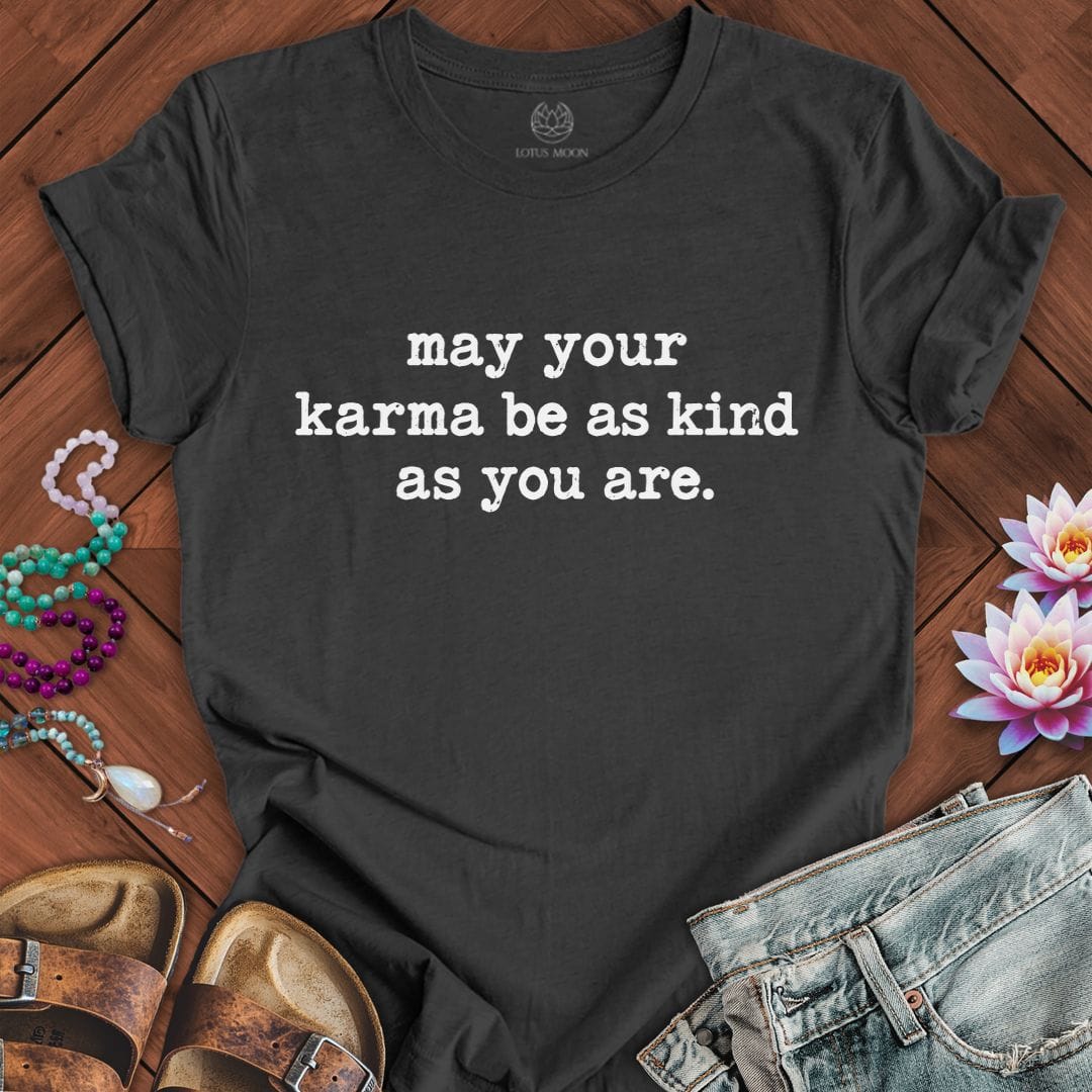 Printify T-Shirt May Your Karma Tee Dark Grey Heather / S