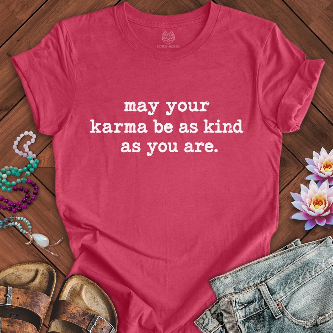 Printify T-Shirt May Your Karma Tee Heather Raspberry / S