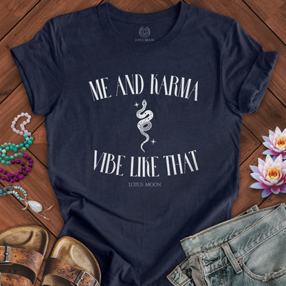 Me and Karma Tee Heather Midnight Navy