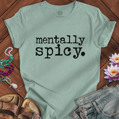 Printify T-Shirt Mentally Spicy Tee Dusty Blue / S