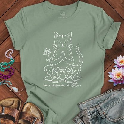 Printify T-Shirt Meowmaste Cat Tee Sage / S