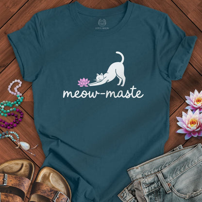 Printify T-Shirt Meowmaste Lotus Tee Deep Teal / S