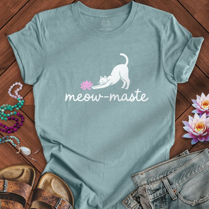 Printify T-Shirt Meowmaste Lotus Tee Heather Blue Lagoon / S