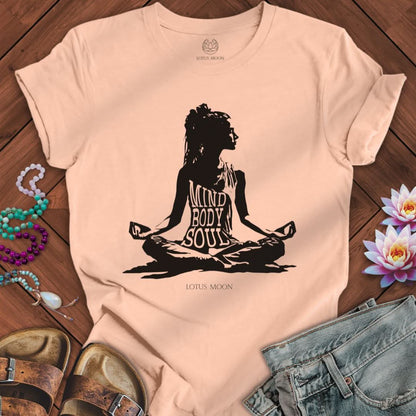 Mind Body Soul Tee Peach