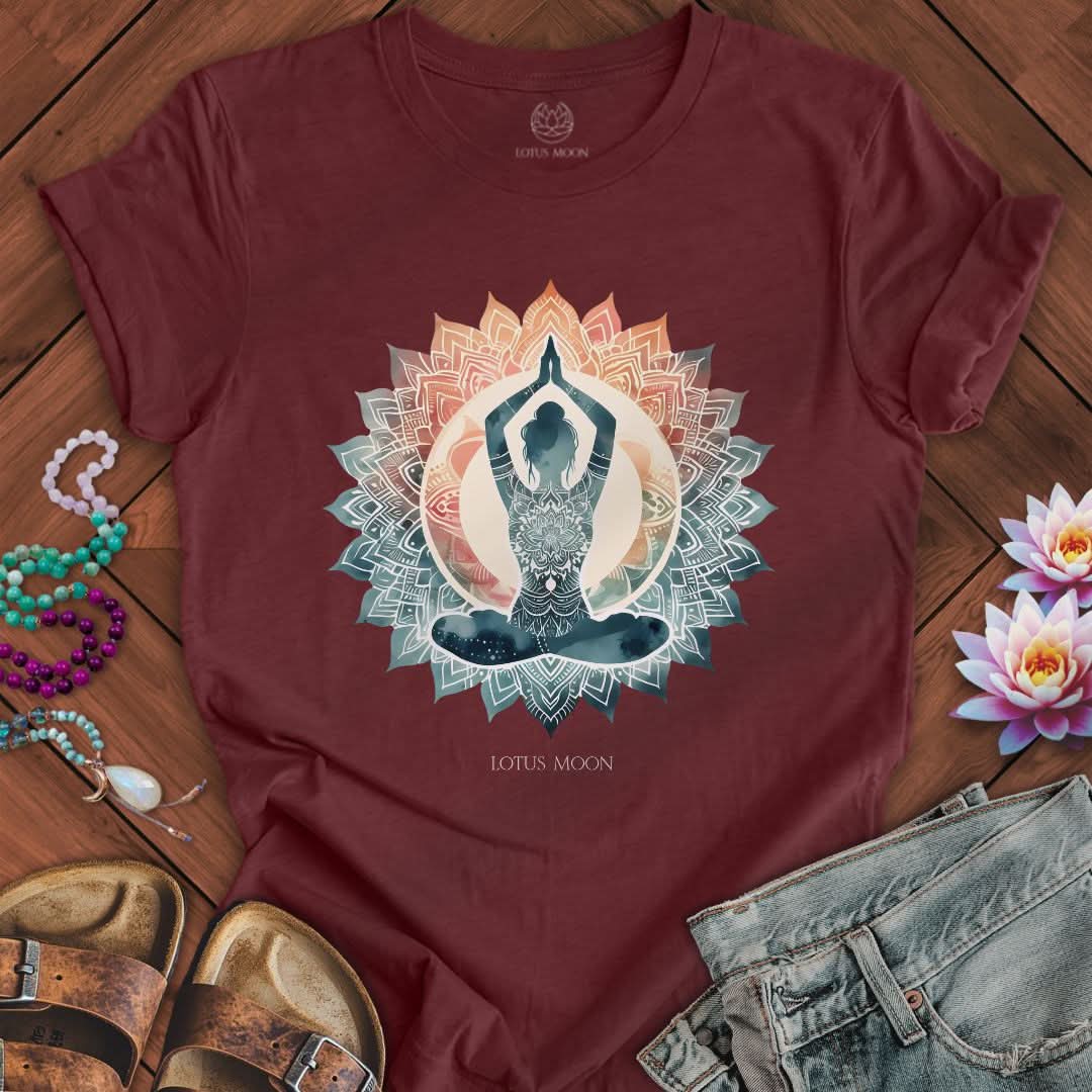 Mindful Mandala Tee Heather Cardinal