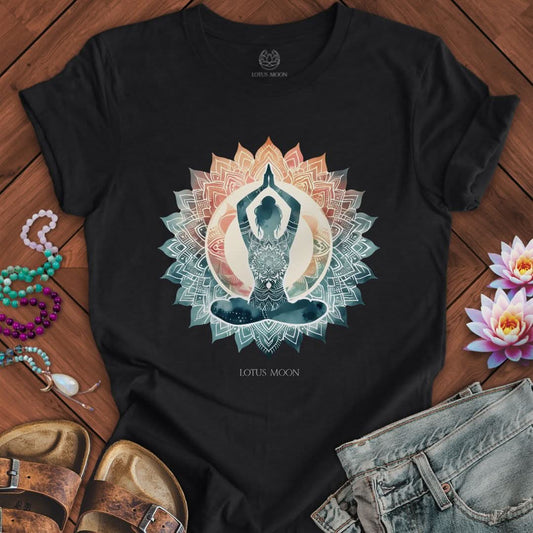 Mindful Mandala Tee Solid Black Blend
