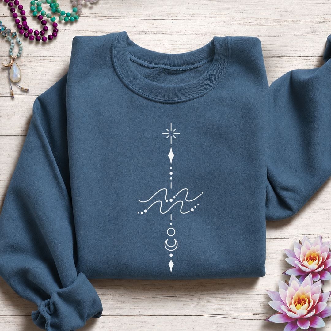 Minimalist Aquarius Sweatshirt Indigo Blue