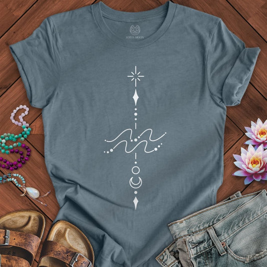 Lotus Moon Co. T-Shirt Minimalist Aquarius Tee Heather Slate / S
