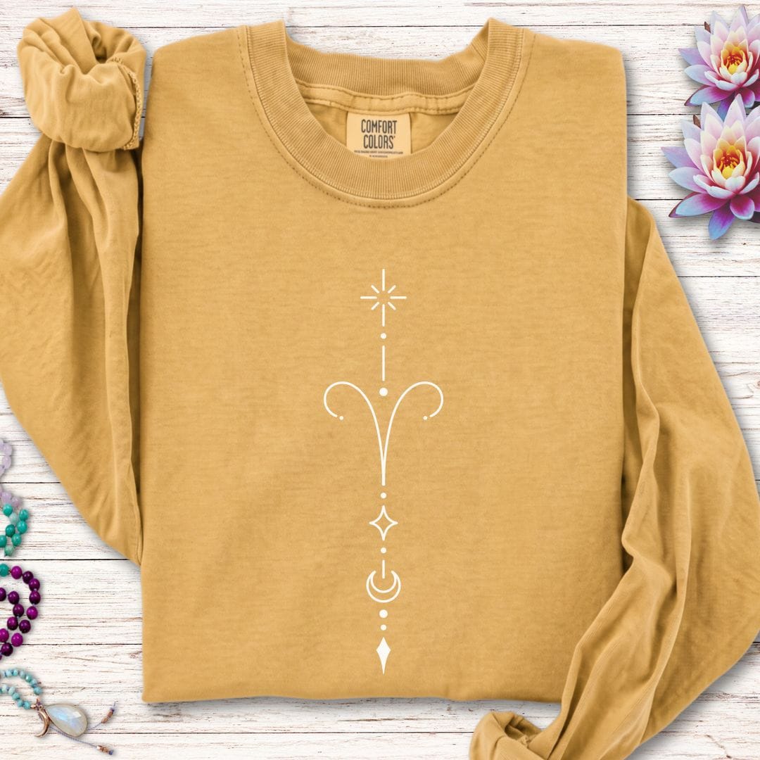 Minimalist Aries Long Sleeve Tee Mustard