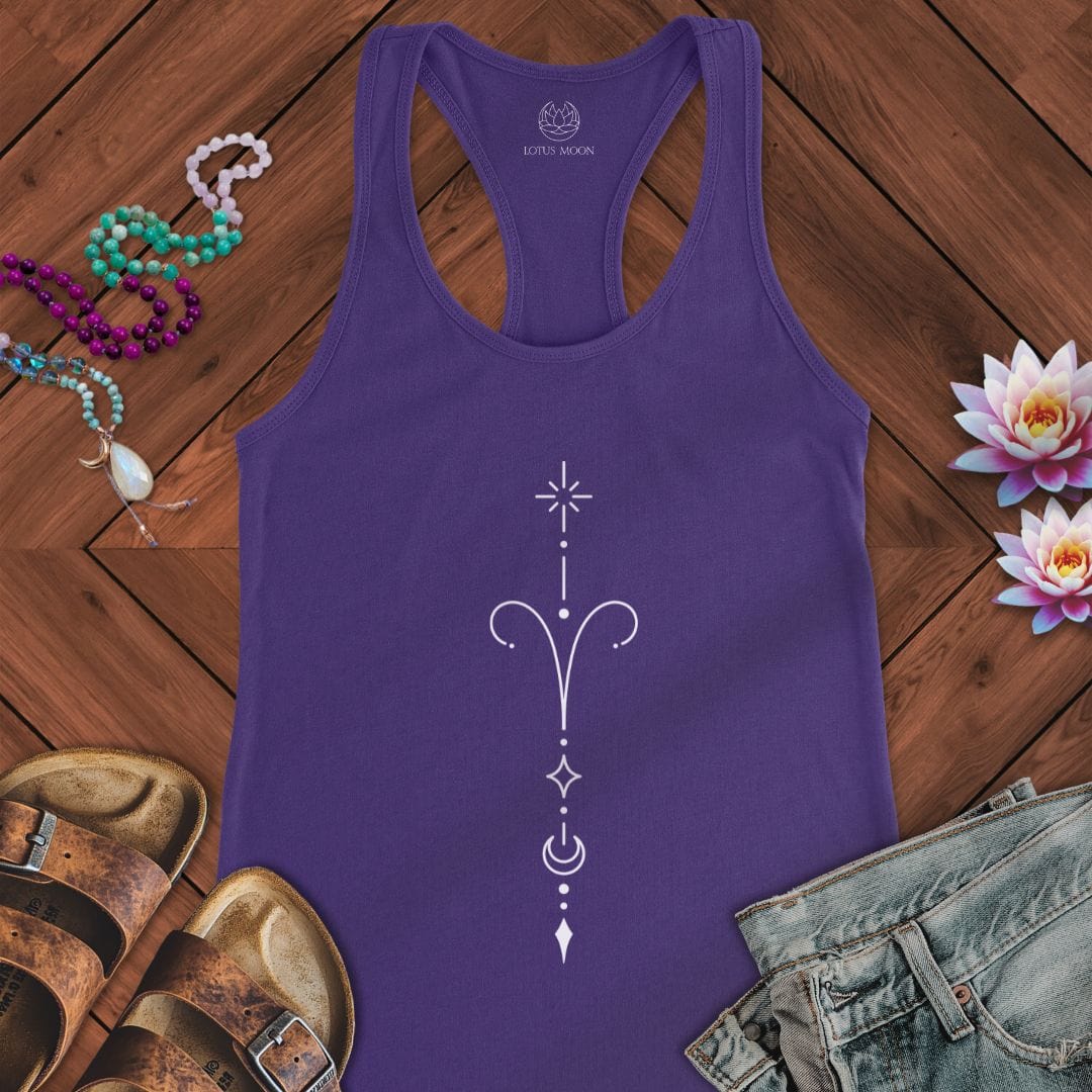 Minimalist Aries Tank Solid Purple Rush