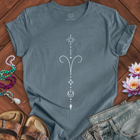 Lotus Moon Co. T-Shirt Minimalist Aries Tee Heather Slate / S