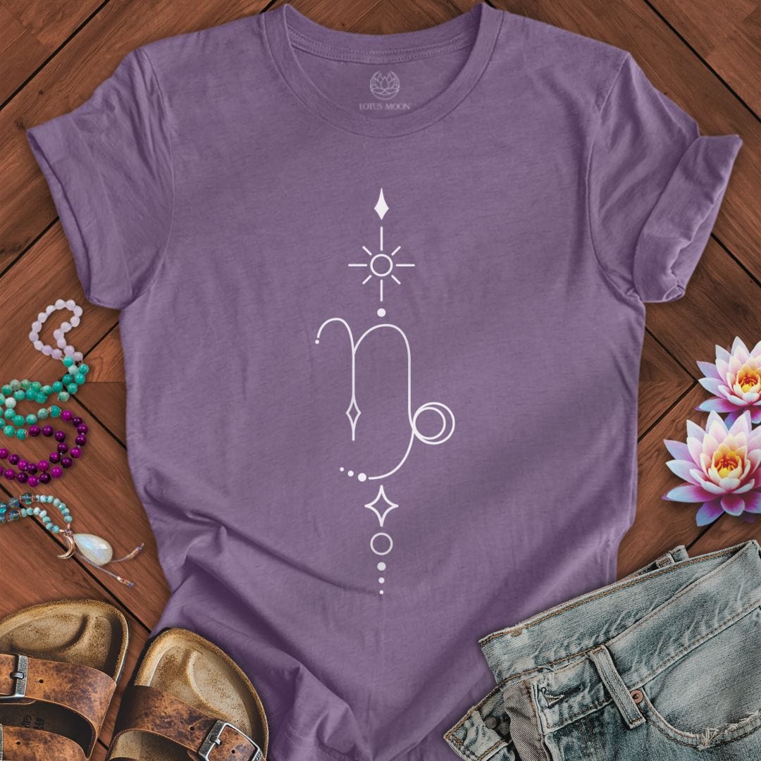 Lotus Moon Co. T-Shirt Minimalist Capricorn Tee Heather Purple / S