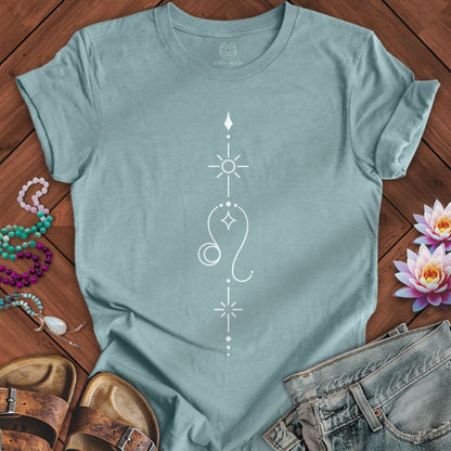 Lotus Moon Co. T-Shirt Minimalist Leo Tee Heather Blue Lagoon / S
