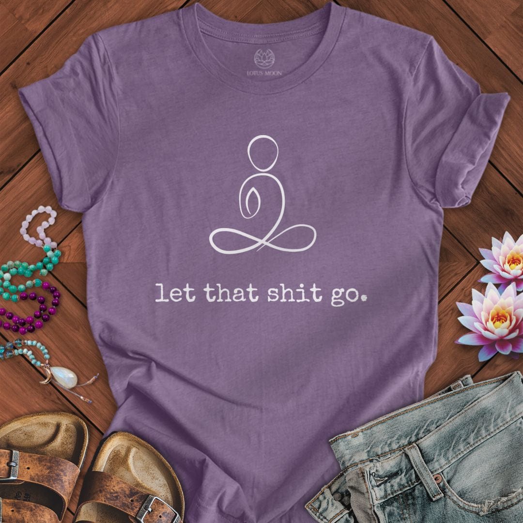 Minimalist Let That Shit Go Tee Heather Purple