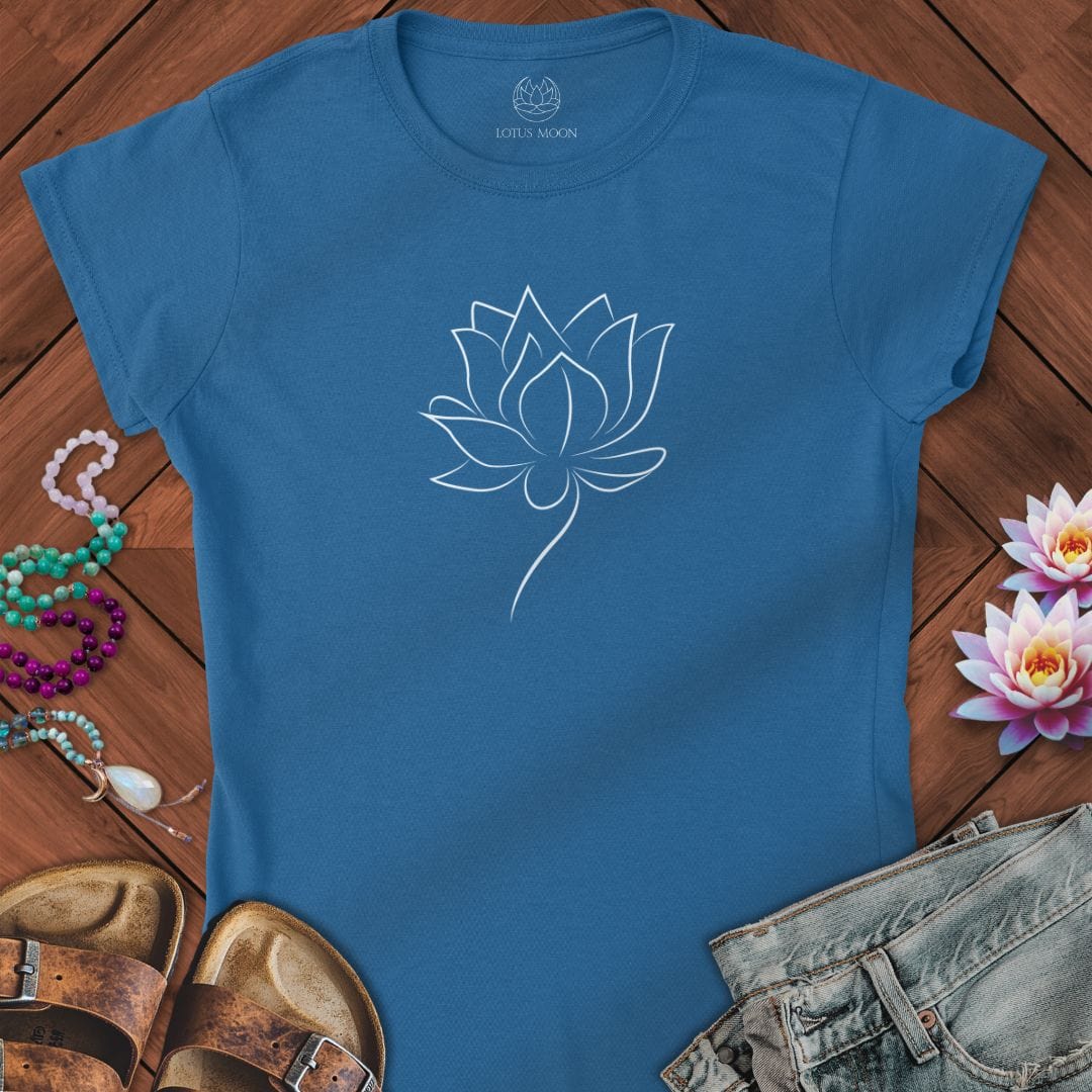 Minimalist Lotus Fitted Tee Royal