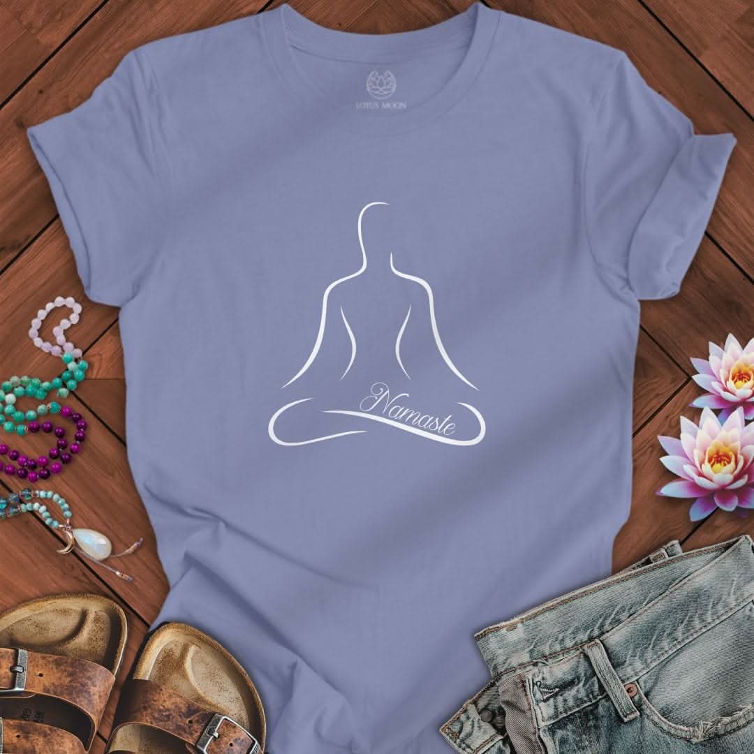 Minimalist Namaste Tee Lavender Blue