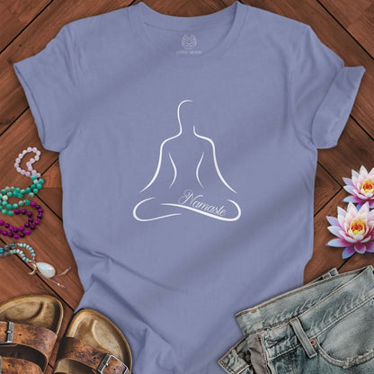 Minimalist Namaste Tee Lavender Blue