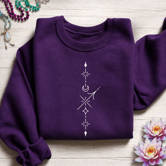 Minimalist Sagittarius Sweatshirt Purple