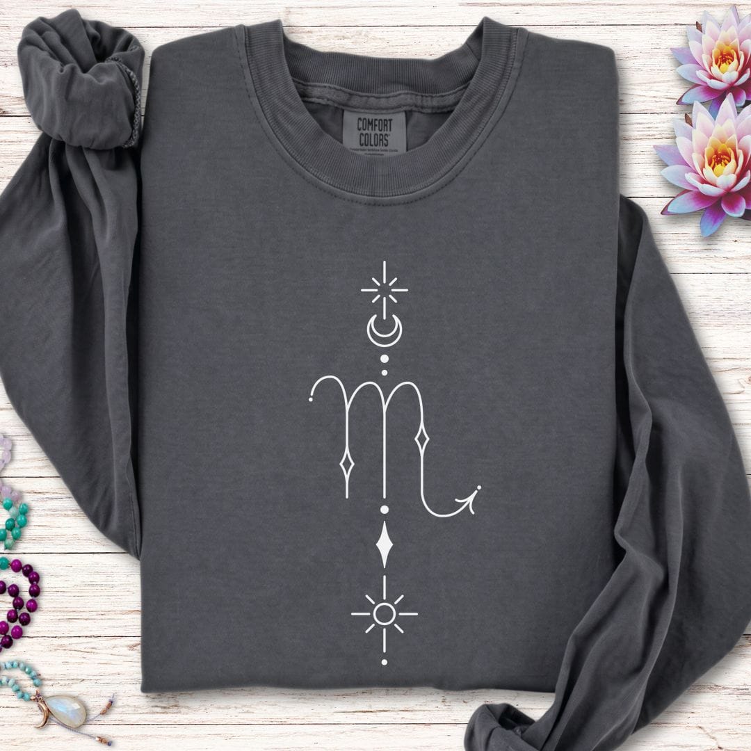 Minimalist Scorpio Long Sleeve Tee Pepper