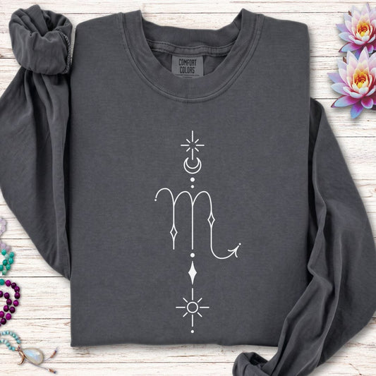 Minimalist Scorpio Long Sleeve Tee Pepper