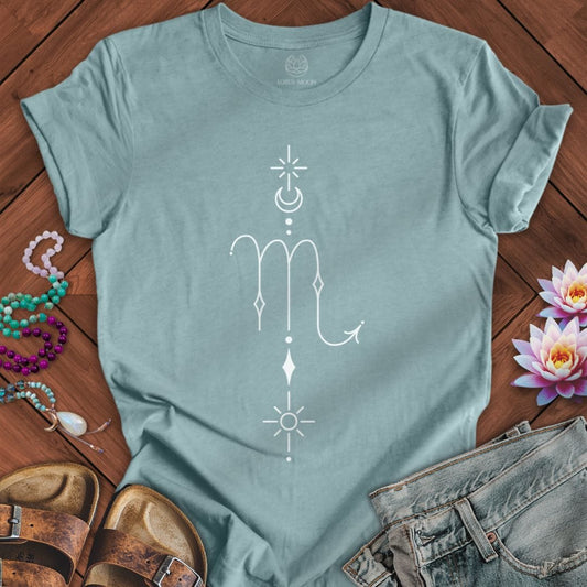 Lotus Moon Co. T-Shirt Minimalist Scorpio Tee Heather Blue Lagoon / S