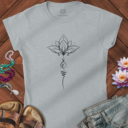 Minimalist Unalome Lotus Fitted Tee Sport Grey