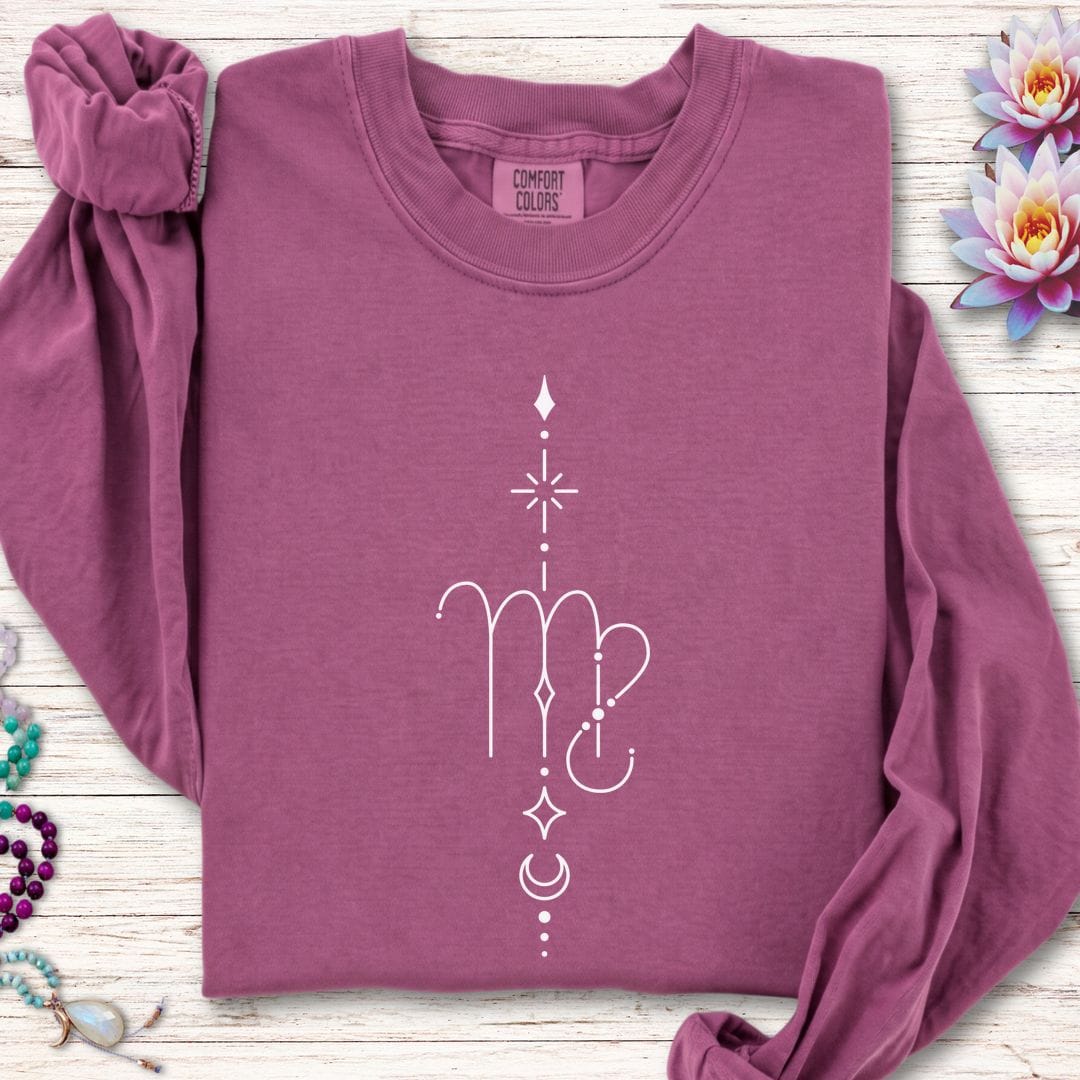 Minimalist Virgo Long Sleeve Tee Berry