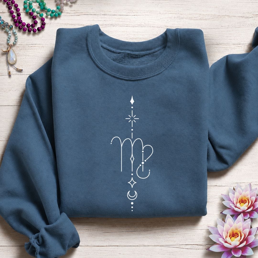 Minimalist Virgo Sweatshirt Indigo Blue