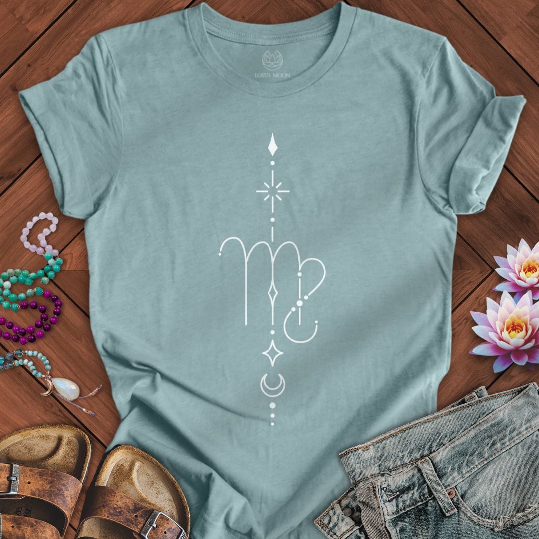 Lotus Moon Co. T-Shirt Minimalist Virgo Tee Heather Blue Lagoon / S