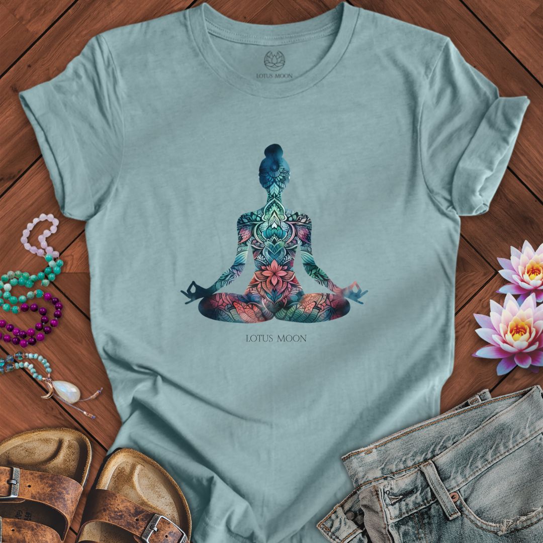 Miss Mandala Tee Heather Blue Lagoon