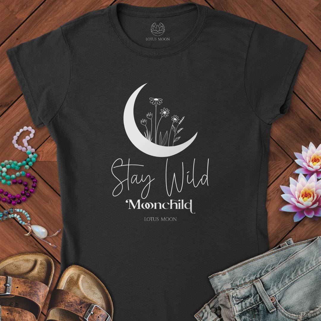 Moon Child Fitted Tee Black