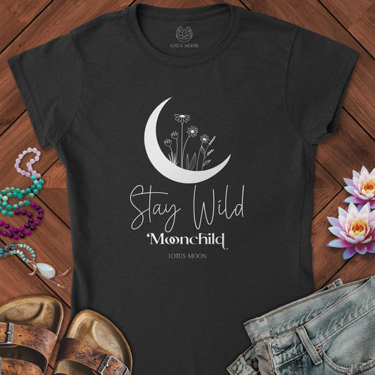 Moon Child Fitted Tee Black