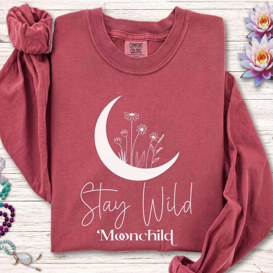 Printify Long-sleeve Moon Child Long Sleeve Tee Crimson / S