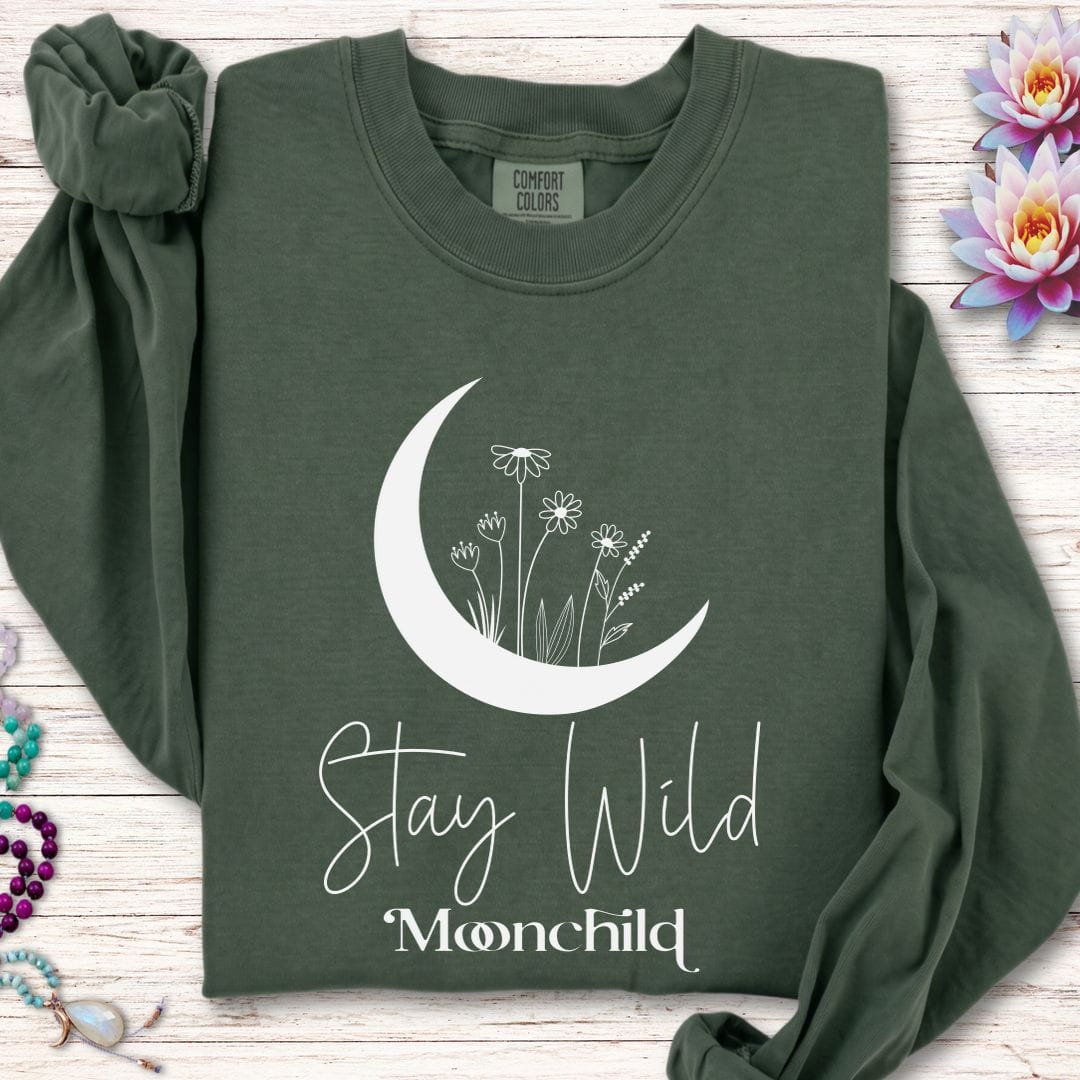 Printify Long-sleeve Moon Child Long Sleeve Tee Hemp / S