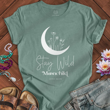Moon Child Tee Heather Dusty Blue